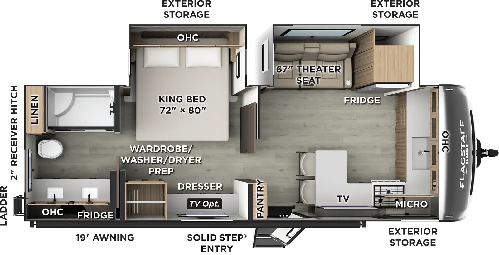 Flagstaff Classic Travel Trailers 826MBR Floorplan